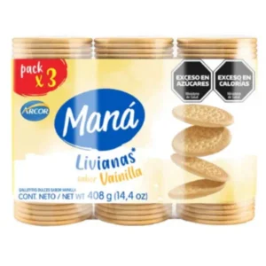 Galletitas Maná Vainilla Pack 408Gr