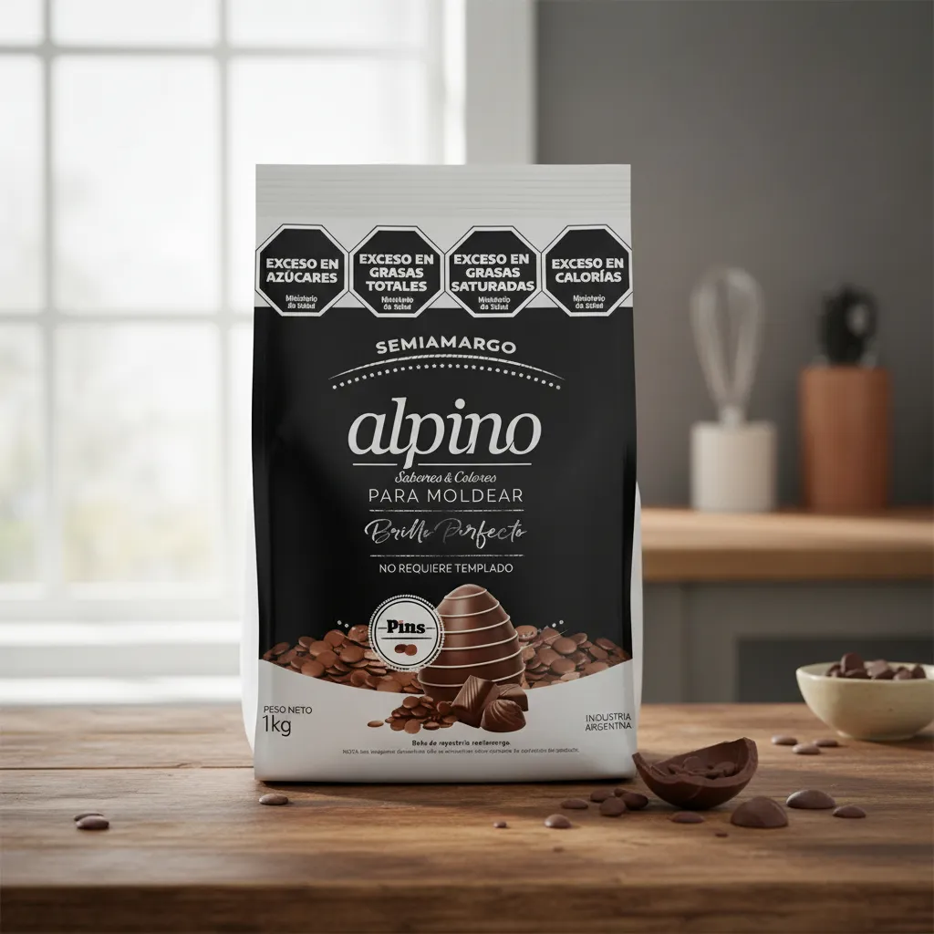 Chocolate Alpino Para Moldear Pins 1kg Semiamargo - Imagen 2