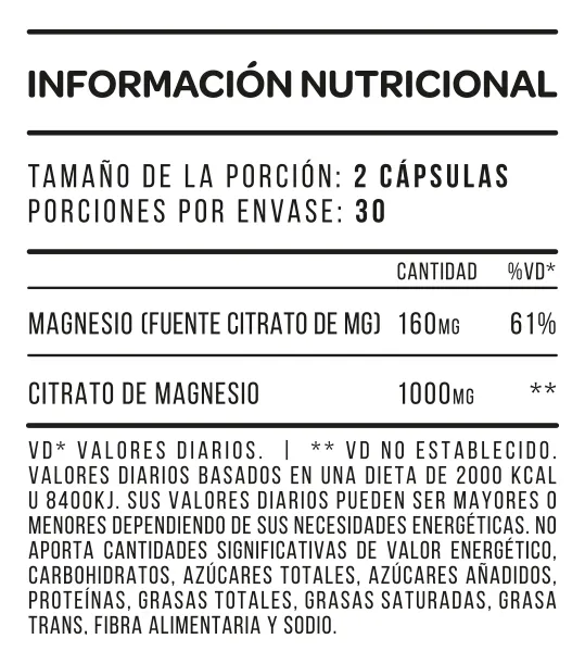 Citrato De Magnesio X 60 Capsulas Star Nutrition Sin Tacc - Imagen 2