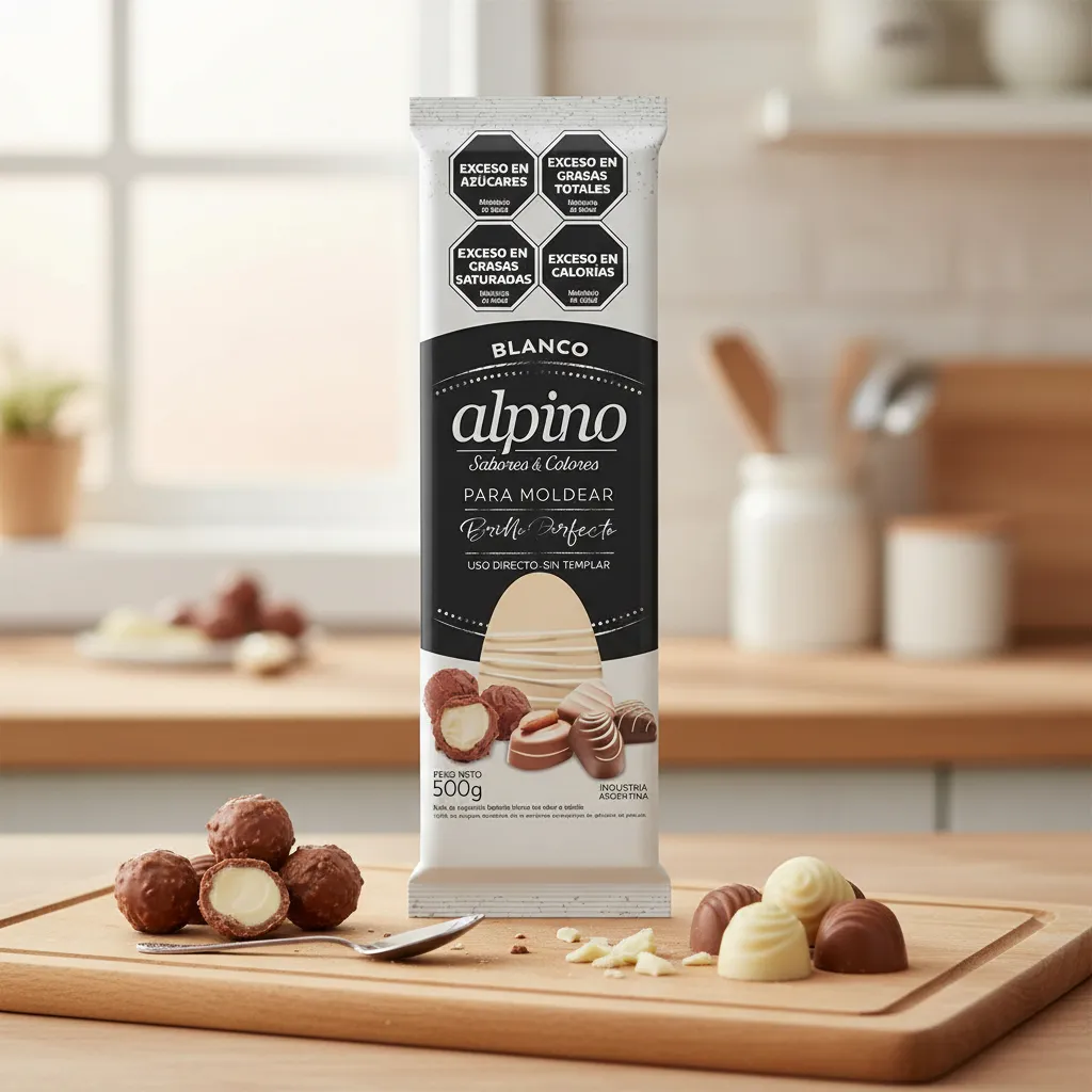 Chocolate Alpino Tableta 500Gr Blanco - Imagen 2