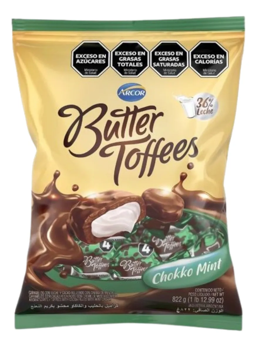 Caramelos Butter Toffees Chokko Mint 822Gr