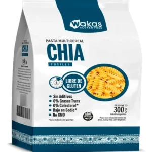 Pasta Multiceral Wakas Chia 300Gr Fusilli x 12u Sin Tacc