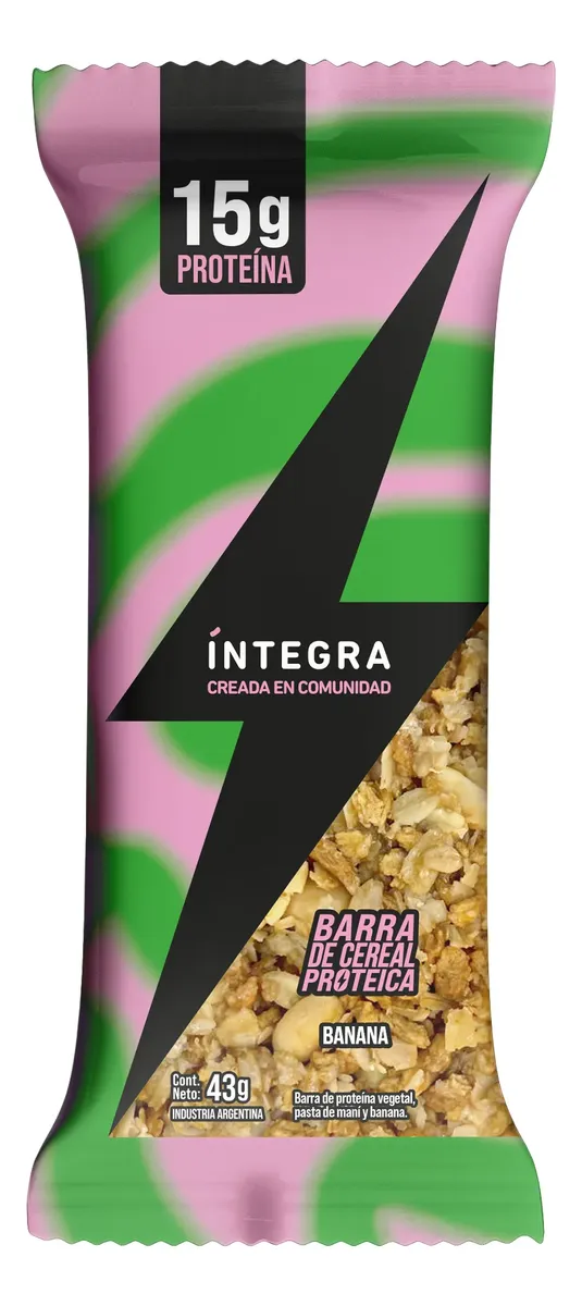 Barritas Proteicas Integra Pasta de Mani y Banana 45Gr x 10U - Imagen 3