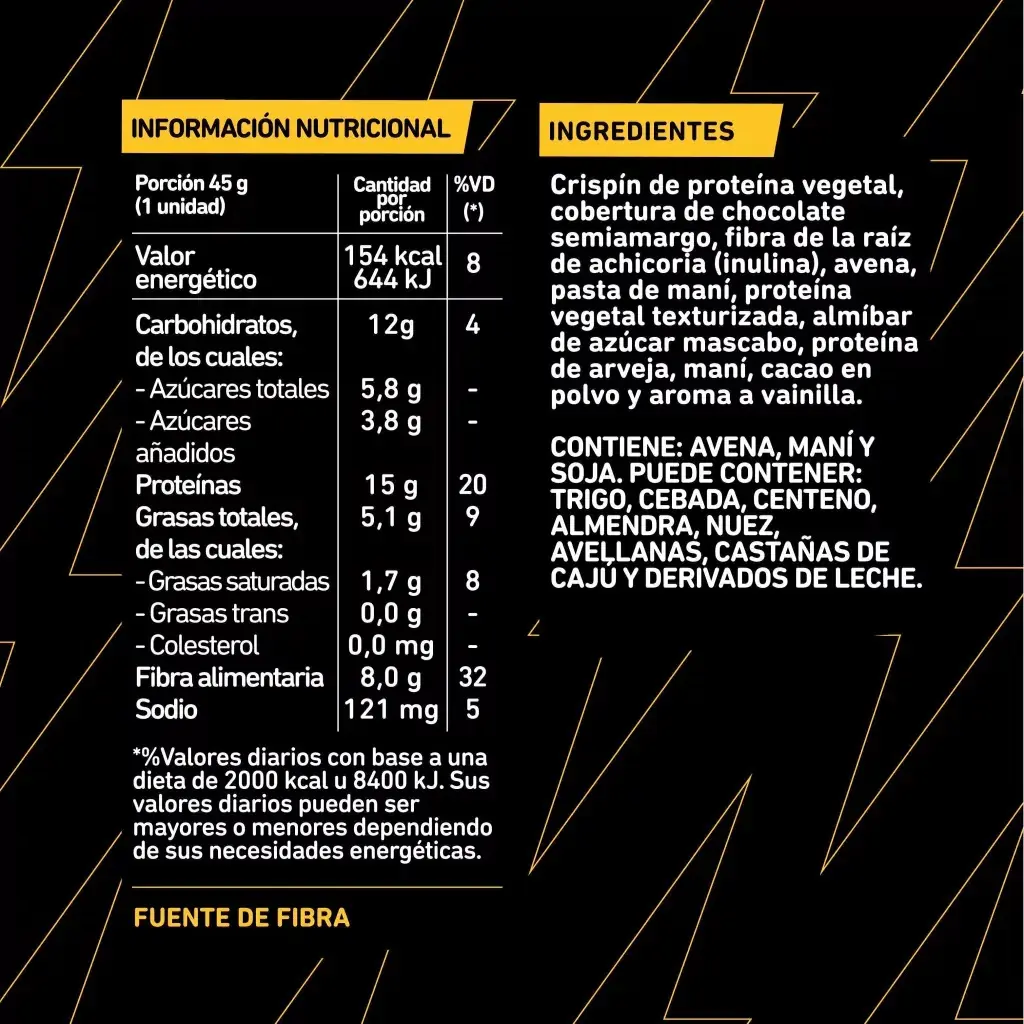 Barritas Proteicas Integra Mani y Chocolate 45Gr x 10U - Imagen 2