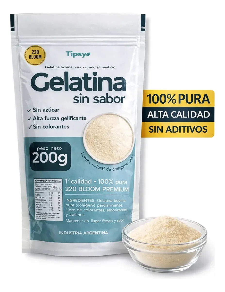 Gelatina sin sabor Tipsy 200Gr
