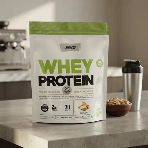 Whey Protein 908Gr Pistacho Star Nutrition Doy Pack - Imagen 3