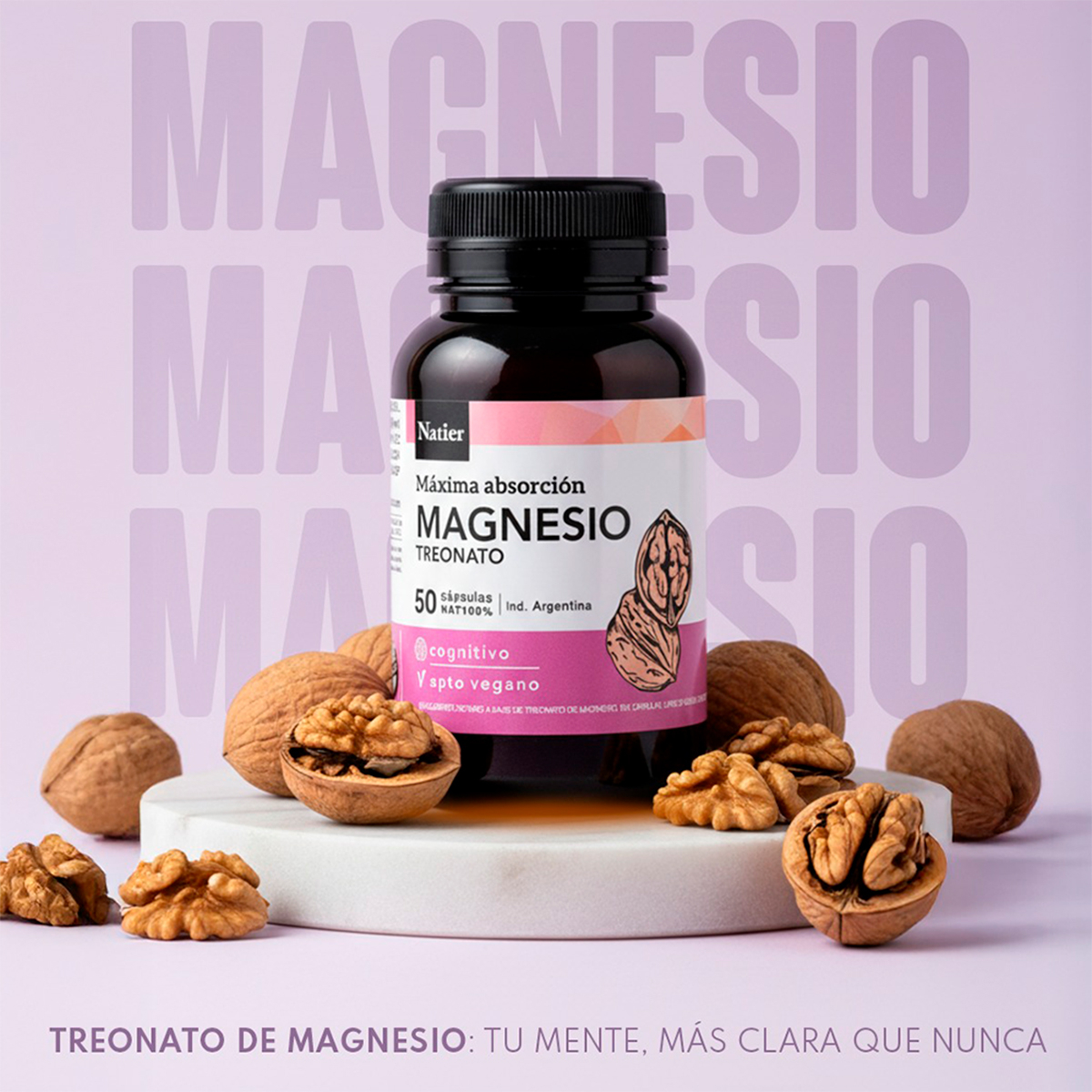 Treonato de Magnesio Natier 50 Capsulas - Imagen 2