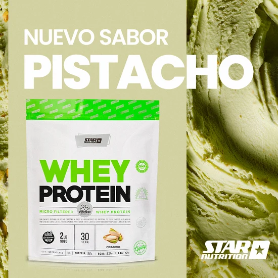 Whey Protein 908Gr Pistacho Star Nutrition Doy Pack - Imagen 2