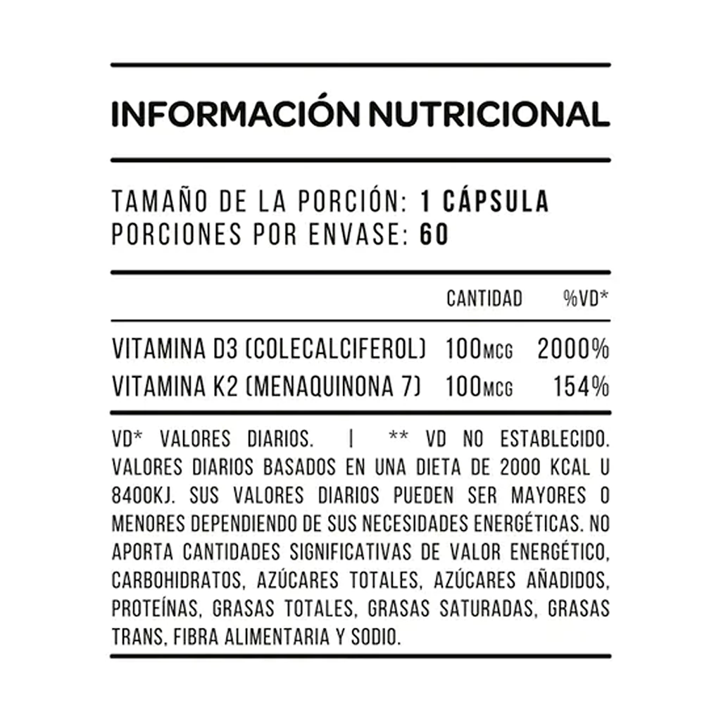 Vitamina K2+D3 60 Capsulas Star Nutrition - Imagen 2